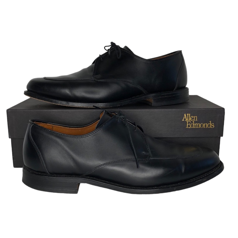 Allen Edmonds Burton Moc Apron Toe Black Leather Oxfords Men's Size 10 WIDE
